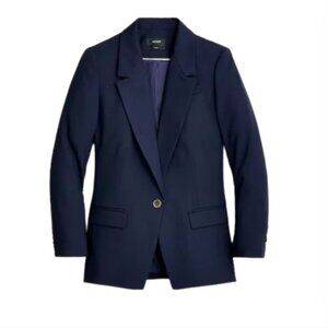 NWT JCrew Willa Blazer Jacket Womens 6 T Tall Navy Blue Italian City Wool NEW